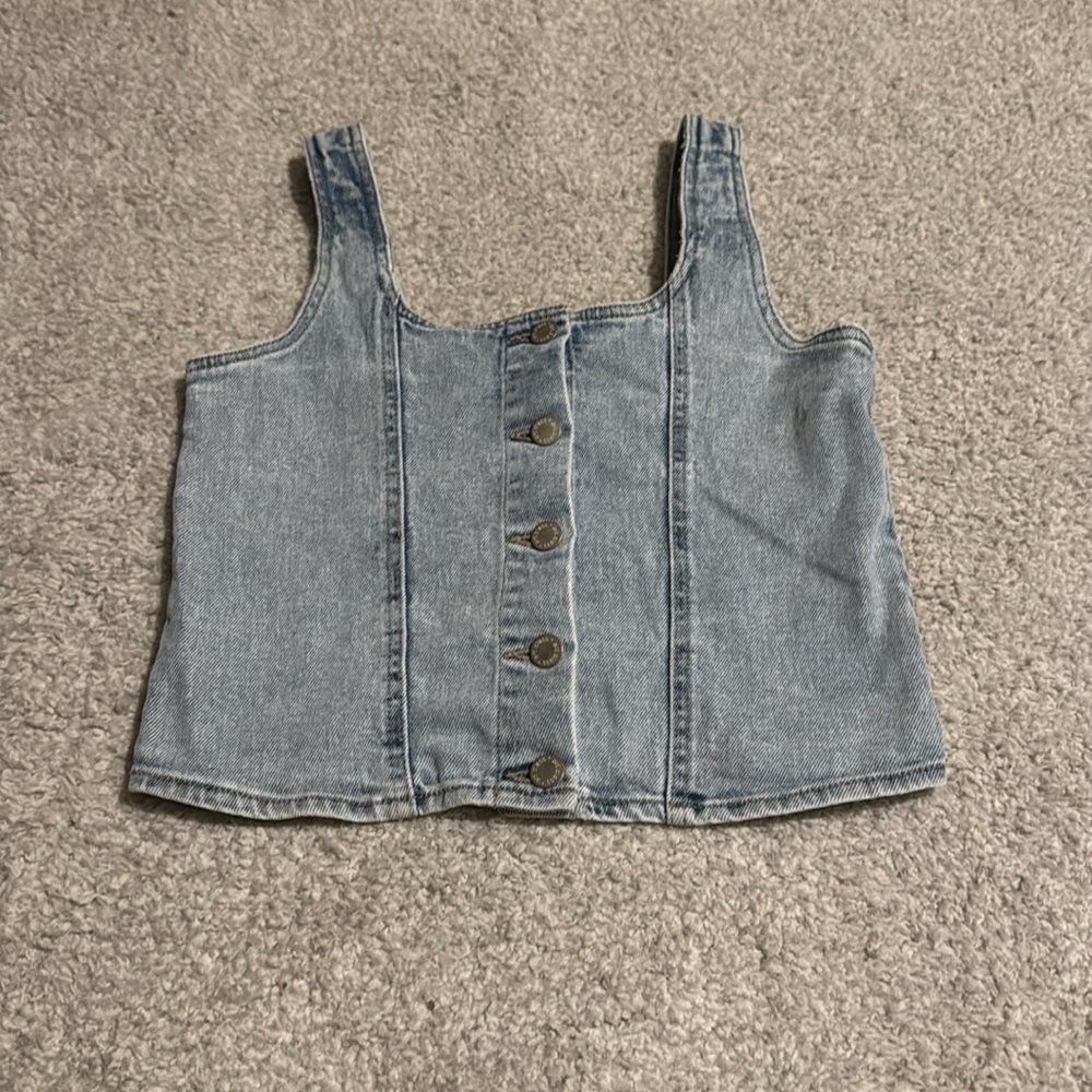 Girls Art Class button up jean vest